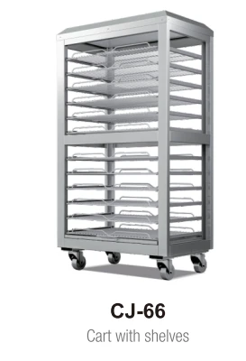 Bun Steamer Cart With Shelves